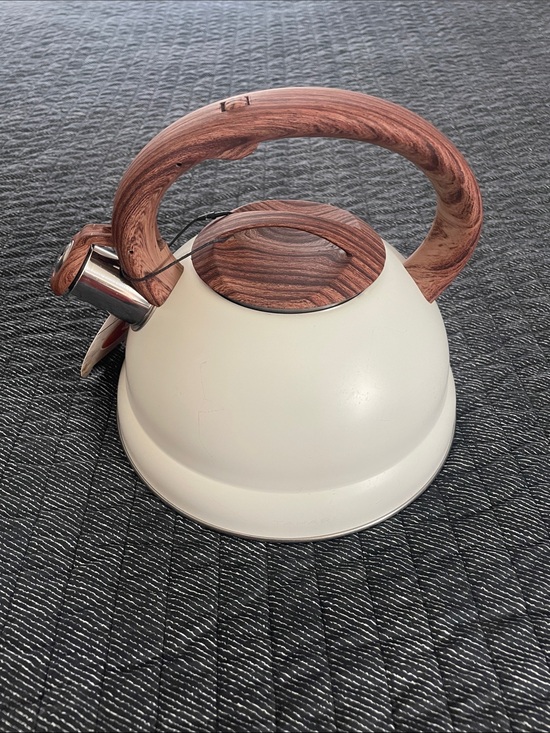 Tahari Other - Tahari Home Stainless Steel Tea Kettle with Wood-Tone Handle